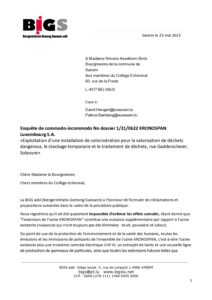 Communiqué – Commodo Incommodo Sanem – Mai 2023