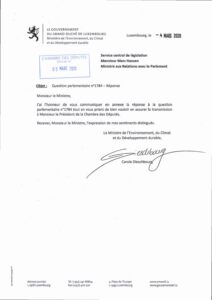 Question Parlementaire N°1748 – Réponse